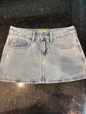 Hollister White Denim Mini Skirt with Shorts - Limited Drop!